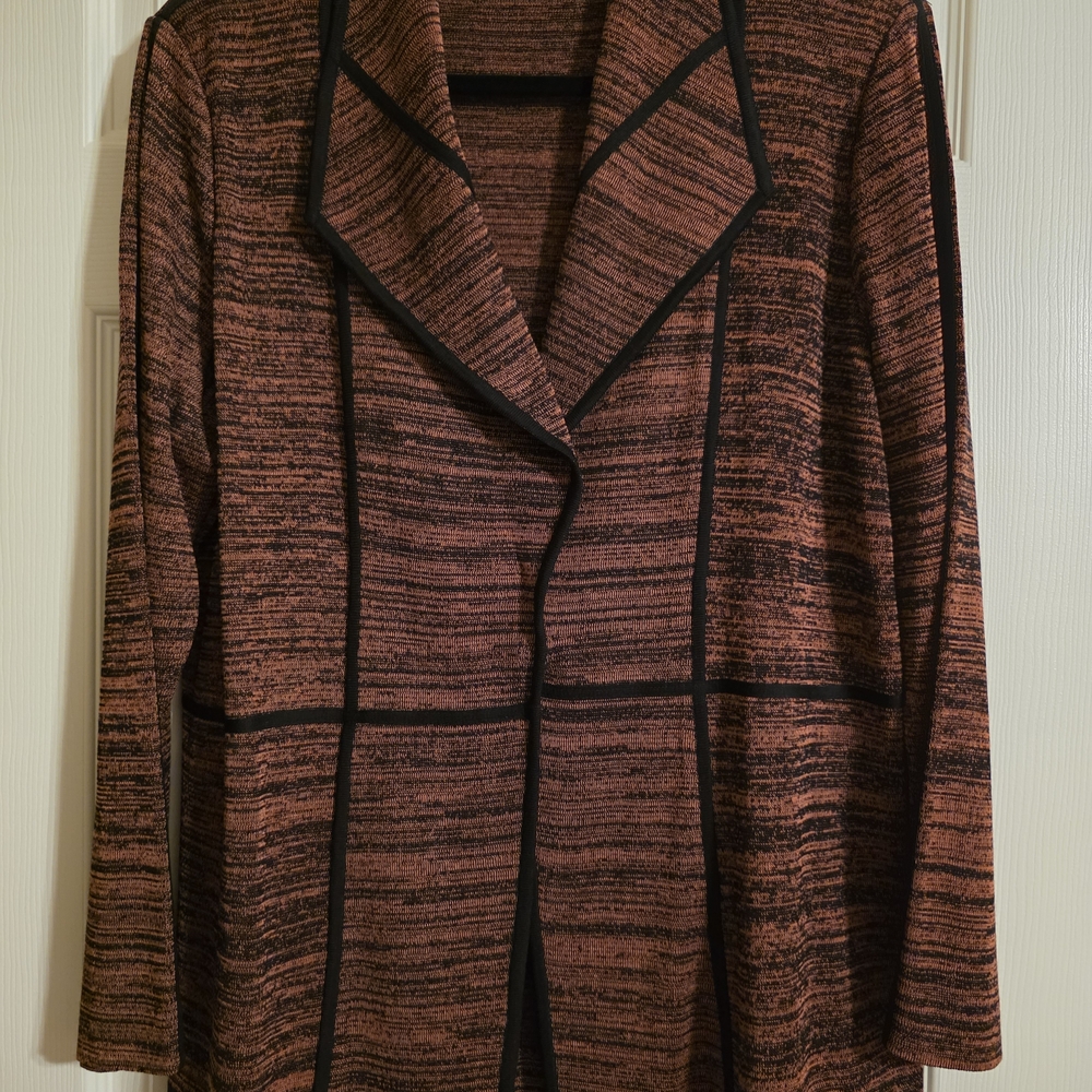 Misook Black and Brown Striped Blazer